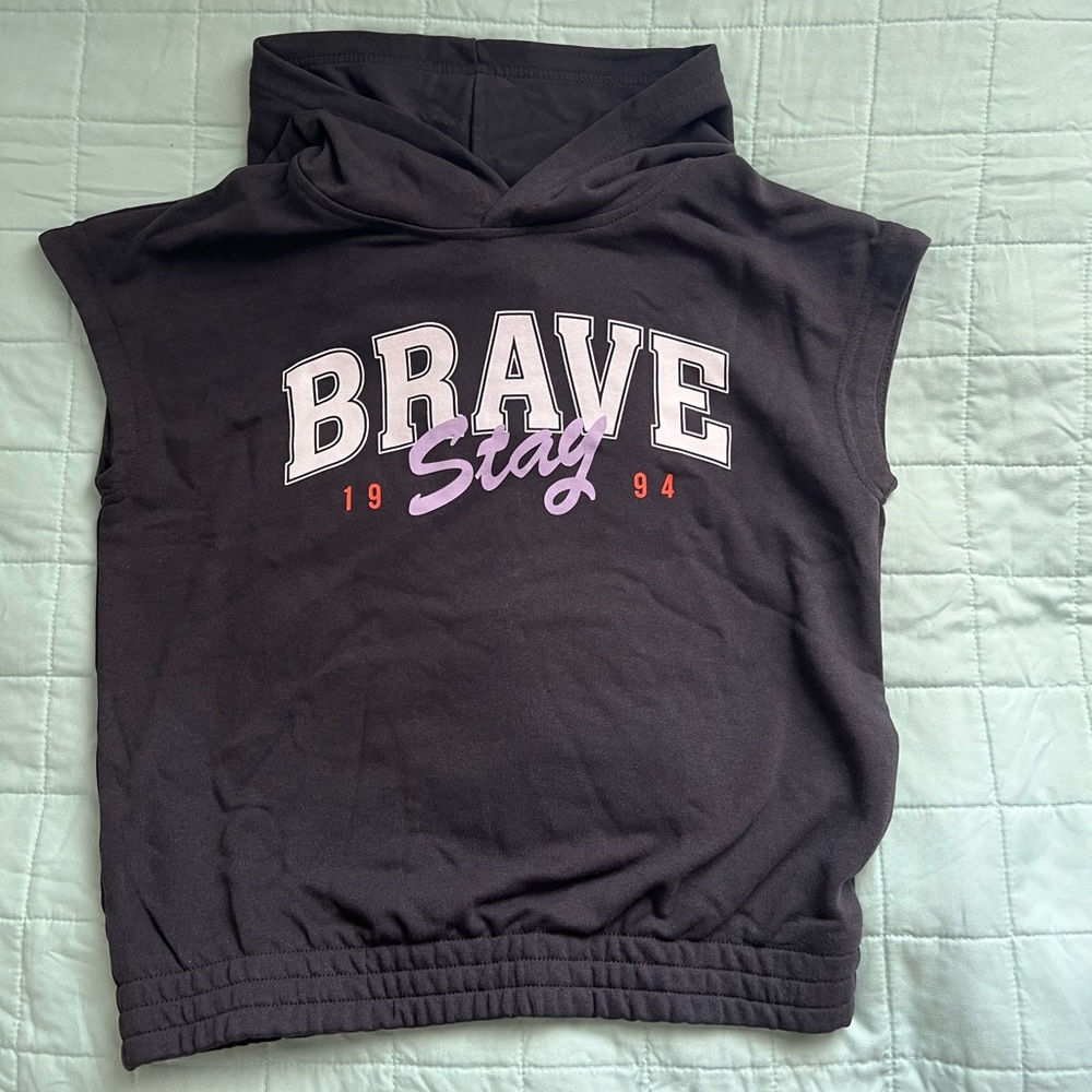 Shirt sleeveless hoodie, dark blue, size 8-10Y